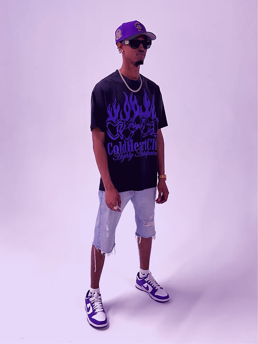 Highly Anticipated OverSized Graphic Tee Faded Black/Purple