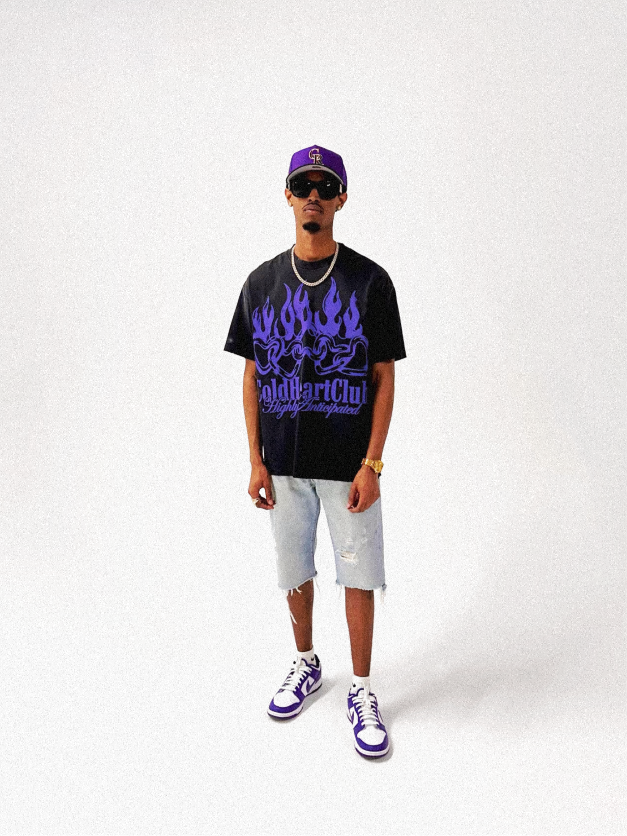 Highly Anticipated OverSized Graphic Tee Faded Black/Purple