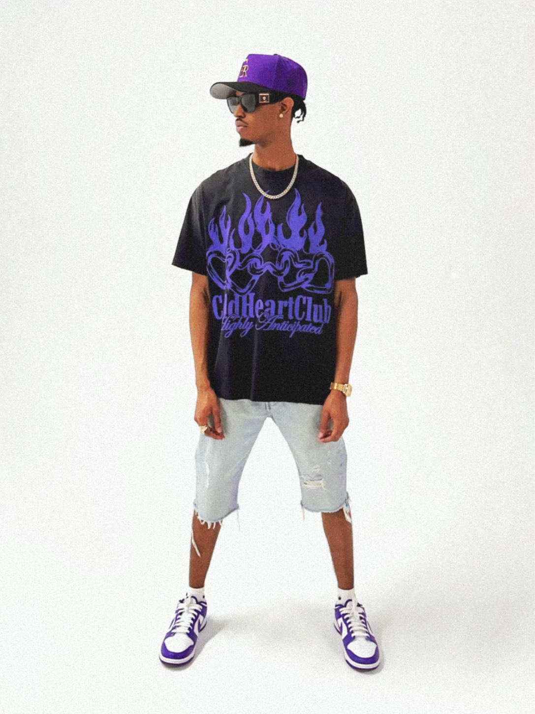 Highly Anticipated OverSized Graphic Tee Faded Black/Purple