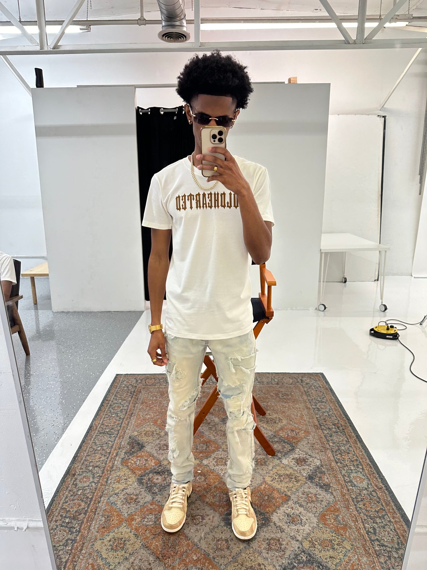 Deck Of Flames Graphic Tee White Rapids