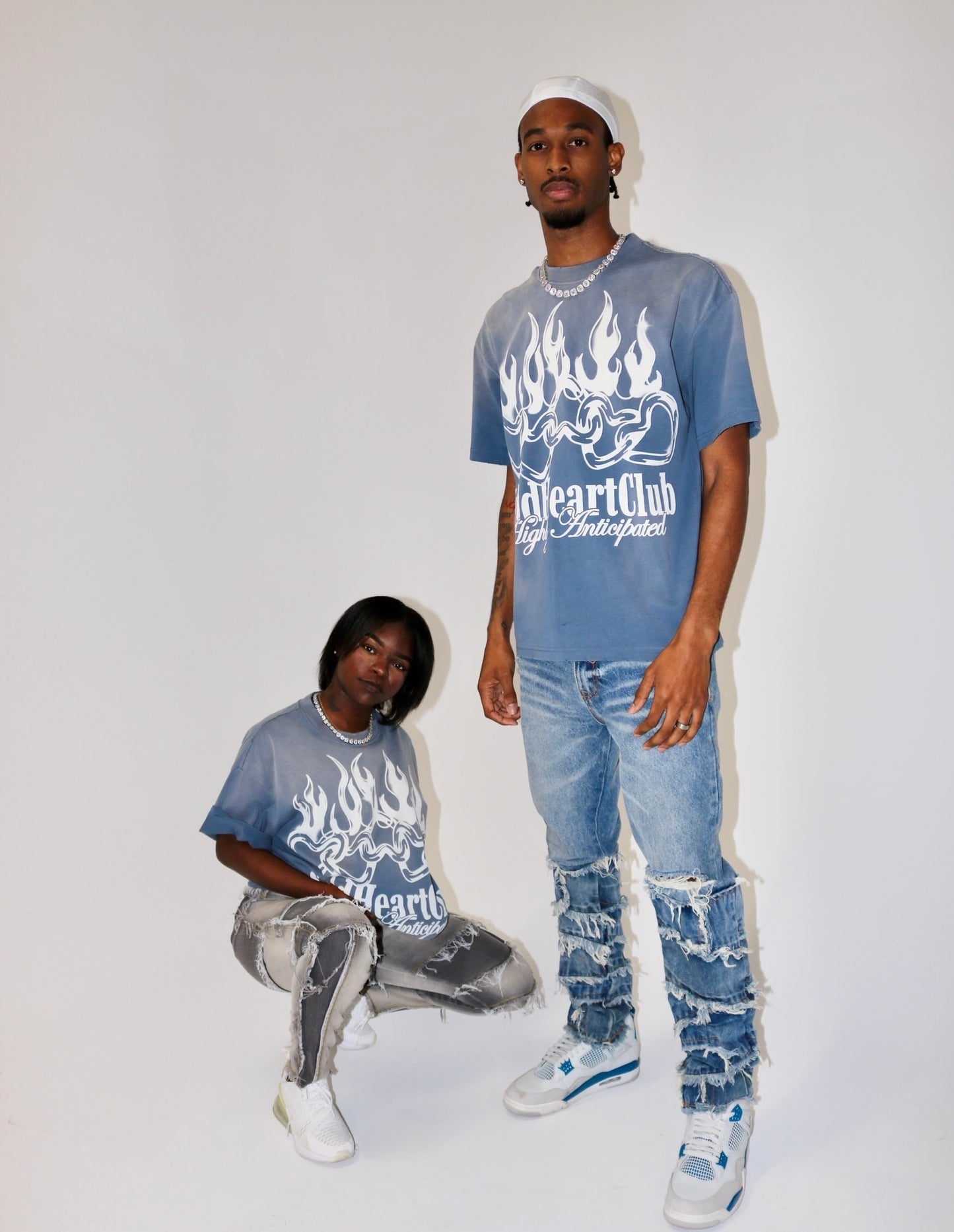 Highly Anticipated Oversized Graphic Tee Faded Blue