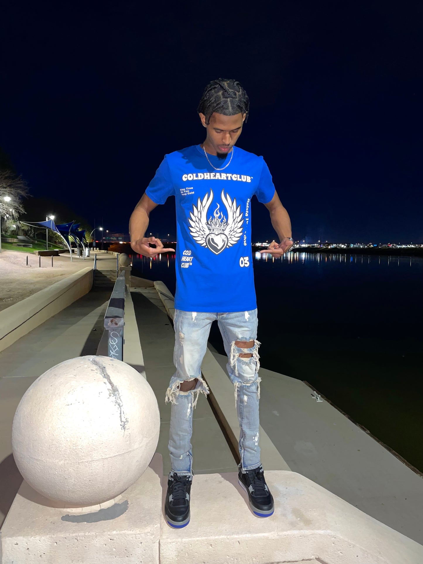 Relate To No One Graphic Tee Blue