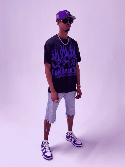 Highly Anticipated OverSized Graphic Tee Faded Black/Purple