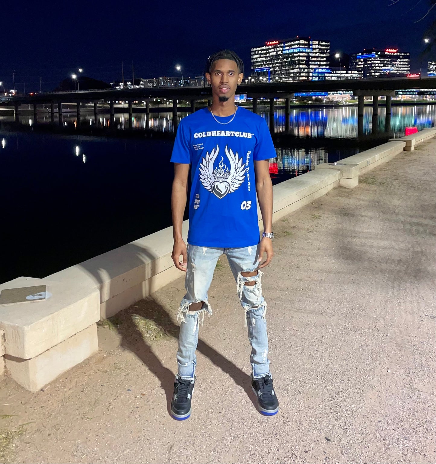 Relate To No One Graphic Tee Blue