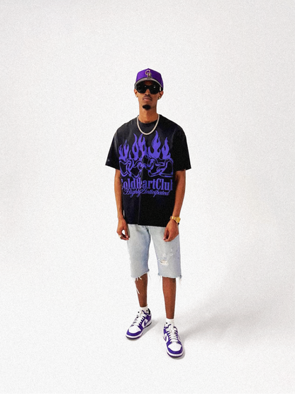 Highly Anticipated OverSized Graphic Tee Faded Black/Purple