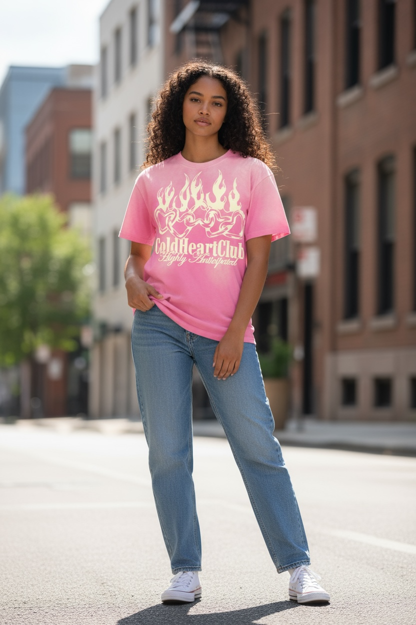 Highly Anticipated OverSized Graphic Tee Faded Pink