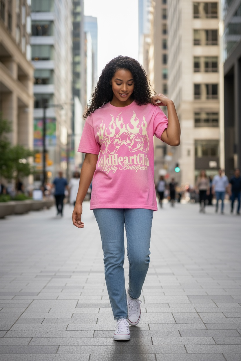 Highly Anticipated OverSized Graphic Tee Faded Pink