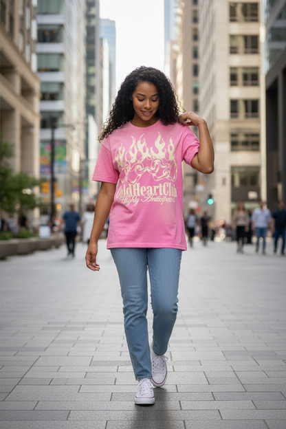 Highly Anticipated OverSized Graphic Tee Faded Pink