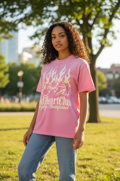 Highly Anticipated OverSized Graphic Tee Faded Pink
