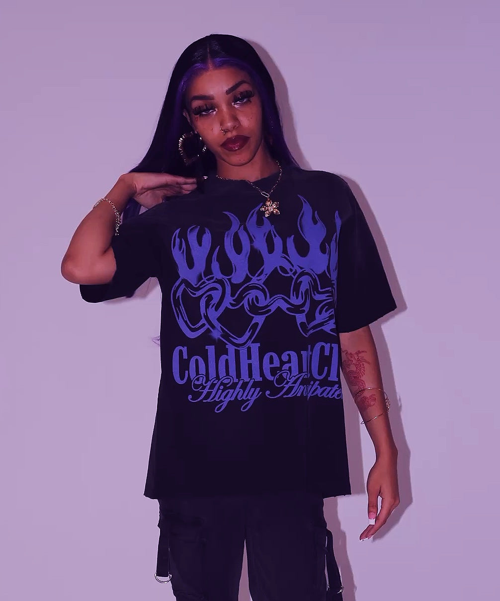 Highly Anticipated OverSized Graphic Tee Faded Black/Purple
