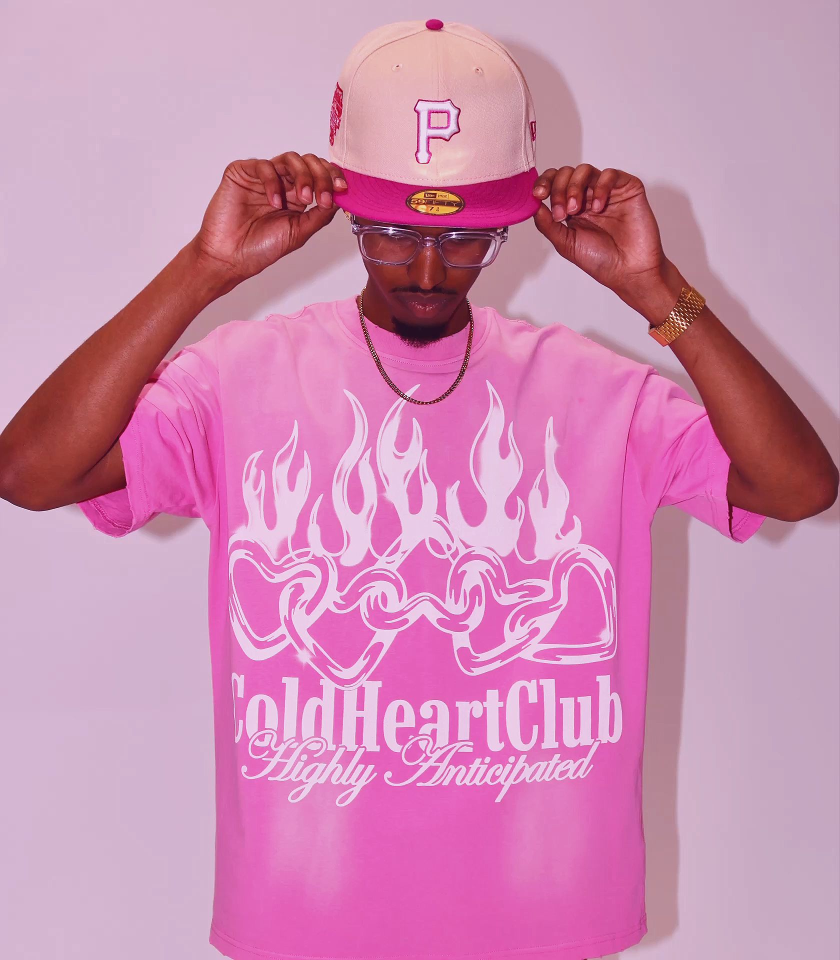 ★overdue flair★ VINTAGE PRINTING TSHIRT_PALE PINK Pink Leopard Distressed Oversize Graphic Tee