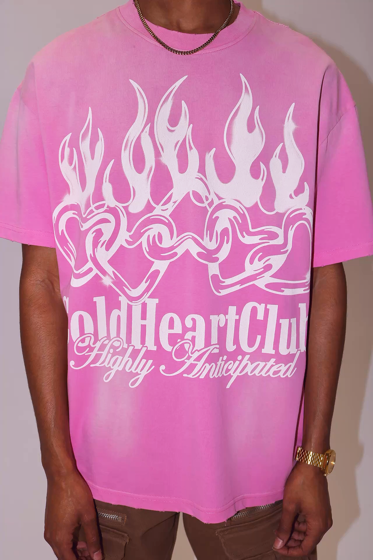 ★overdue flair★ VINTAGE PRINTING TSHIRT_PALE PINK Pink Leopard Distressed Oversize Graphic Tee