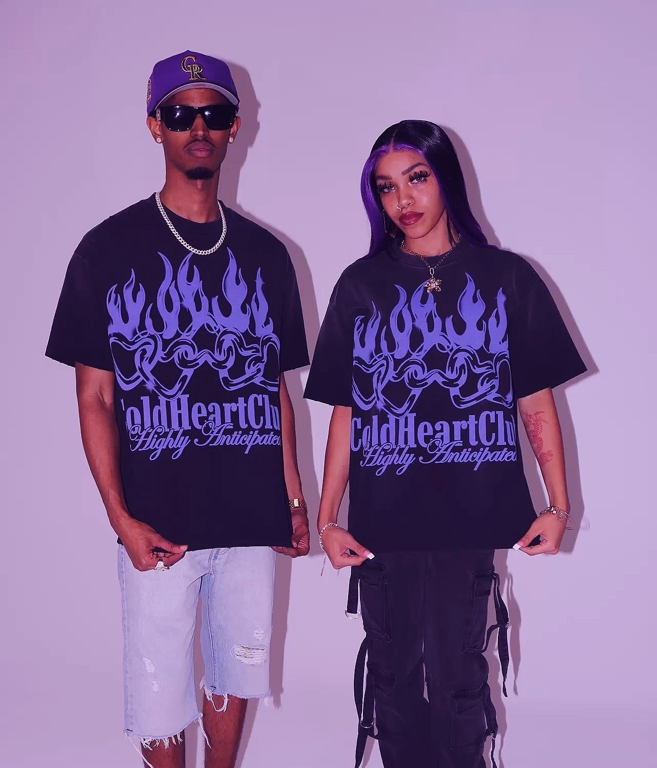 Highly Anticipated OverSized Graphic Tee Faded Black/Purple
