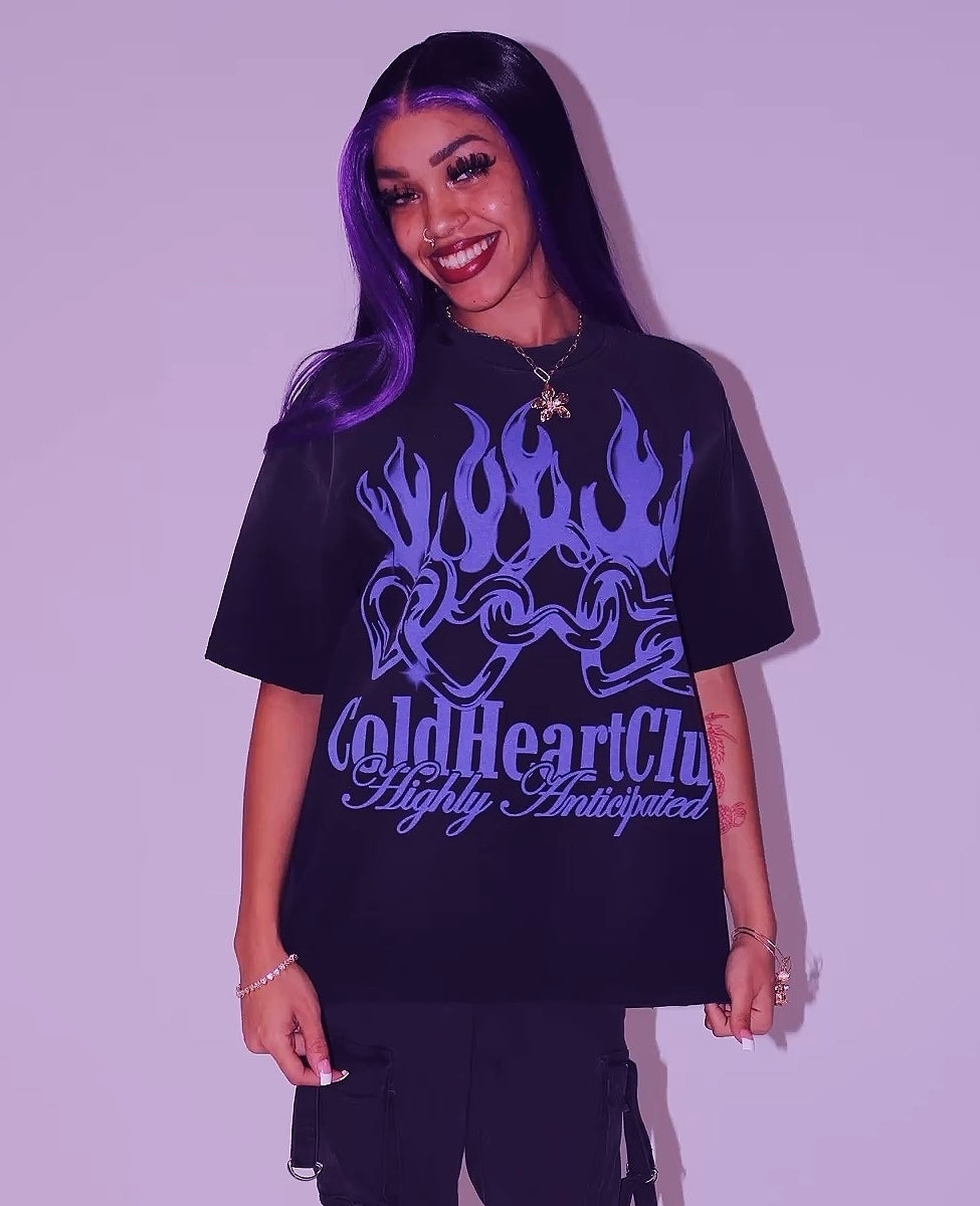 Highly Anticipated OverSized Graphic Tee Faded Black/Purple